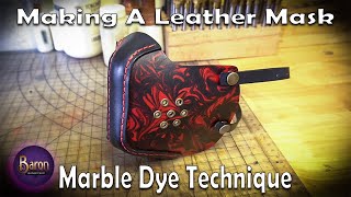 Making a Leather Mask using the Shaving Cream Dyeing Technique [upl. by Pega]