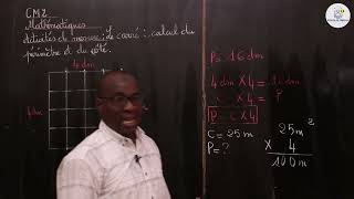 Cours  CM2  Mathématiques Le carré  calcul du périmètre et du côté  M Gassama [upl. by Utimer120]