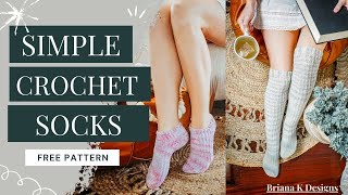 How To Crochet A Simple Sock [upl. by Lorusso]