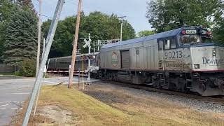 Amtrak Downeaster at West St in Freeport  91924 [upl. by Inamik]