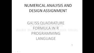 Gauss quadrature formula in R programming language [upl. by Eduam]