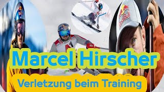 Der achtmalige Weltcupsieger Marcel Hirscher erleidet im Training eine Knieverletzung [upl. by Reyotal]