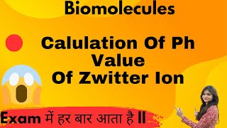 How To Calculate PH Value Of Zwitter Ion  Amino Acids  Biomolecules  Class 12 😱😱🔥🔥 [upl. by Meg]