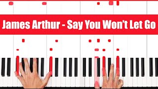 Say You Won’t Let Go James Arthur Piano Tutorial Easy Chords [upl. by Ari]