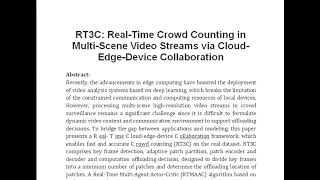 RT3C Real Time Crowd Counting in Multi Scene Video Streams via Cloud Edge Device Collaboration [upl. by Maltz]