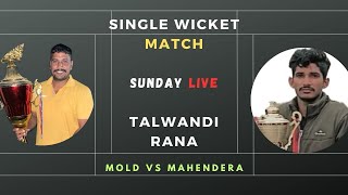 Mold Vs Mahendera 🏏 Single Wicket Match Talwandi Rana  Sunday Live [upl. by Atyekram556]