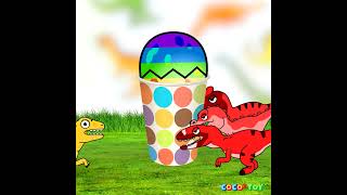 Baby dinosaurs change color depending on your mood ShortsㅣLearn color for kidsㅣCoCosToy [upl. by Honeywell]