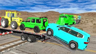 Flatbed Truck Mcqueen  Transportation with Truck  Pothole vs Car 5  BeamNGDrive [upl. by Sirad]