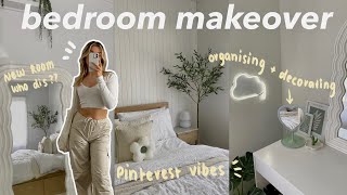 EXTREME bedroom makeover pinterest inspired aesthetic  new furniture amp decor [upl. by Gibson]