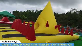 Giant inflatable obstacle course insane 5k course [upl. by Nairrot]