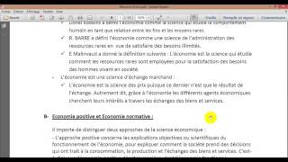 Introduction à léconomie S1 Partie 1 [upl. by Heck255]