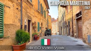 Campiglia Marittima 4k Walking tour  One Millennium Old Medieval Town of Italy in 2021 [upl. by Garmaise]