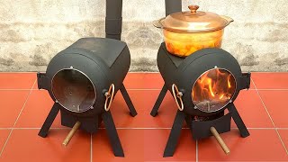 How to make a wood stove with an old gas bottle fast and super effective [upl. by Lauralee]