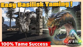 Easy Basilisk Taming Guide  Trap 2022   ARK Survival Evolved [upl. by Wanyen]