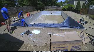 MCM Pool Service  Merlin Liner Installation  Sterling Shore  Time Lapse [upl. by Steinway311]