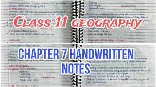 Class 11 geography chapter 7 handwritten notes 📚✨️ [upl. by Lipps]