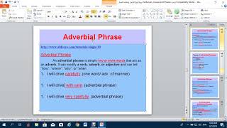 Lesson 5 Adverbial Phrases and Infintive Phrases [upl. by Tedd]