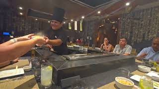 Sumptuori restaurant teppanyaki table with full show at Grand Palladium Kantenah Mexico [upl. by Malloy644]