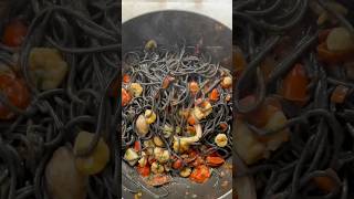 Pâtes noires fruits de mer ❤️❤️ maroc food المغرب cooking المغرب viralvideo foryou [upl. by Nonnelg448]