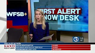 FIRST ALERT SNOW DESK Bradley cancellations statewide snowfall totals from Winter Storm Aspen [upl. by Nohsyar]