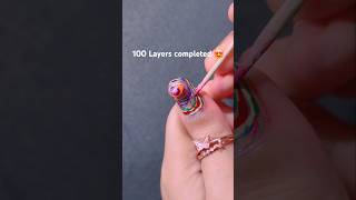 100 Layers 😍❤️ nailpolish naildesigns nails [upl. by Eittocs]