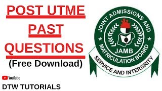 POST UTME Past Questions Free Download [upl. by Aia]