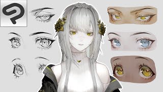 HOW TO DRAW ANIME EYES ✨tutorial✨  Clip Studio Paint  theCecile [upl. by Ahsiner]