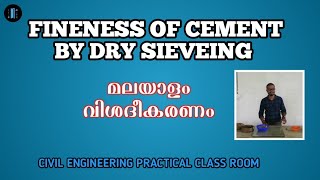 FINENESS OF CEMENT BY DRY SIEVEING [upl. by Sussi640]