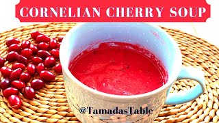 How to make Ancient Cornelian Cherry Soup  Vegan Soup Recipe  Georgian [upl. by Murvyn]