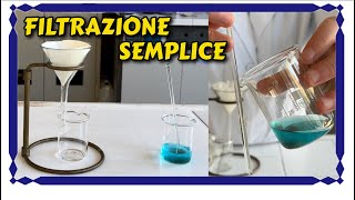 Filtrazione semplice  Tecniche di separazione miscuglio eterogeneo laboratorio di chimica [upl. by Cirle993]