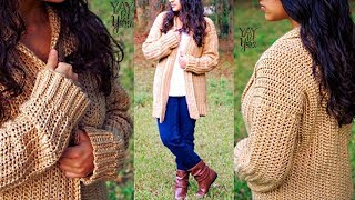 Free Crochet Cardigan Pattern for Beginners Comfy Cozy Cardigan [upl. by East620]