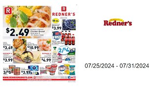 Redners Markets Weekly Ad US  07252024  07312024 [upl. by Aiuqram325]