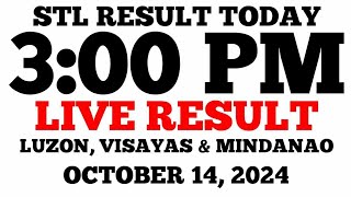 STL Result Today 3PM Draw October 14 2024 STL Luzon Visayas and Mindanao LIVE Result [upl. by Aliak]