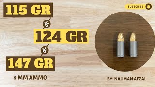 115 gr vs 124 gr vs 147 gr 9 mm ammo [upl. by Ressan]