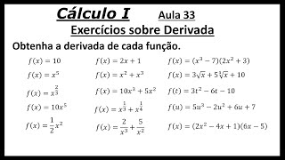 Exercícios resolvidos sobre derivada de uma função usando as regras básicas de derivação [upl. by Powers]