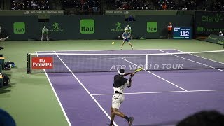 Frances Tiafoe v Nicolás Kicker Court Level View 60FPS HD Miami Open 2018 R1 [upl. by Arekahs]