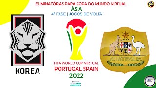 Eliminatórias Asiáticas Virtual  4a Fase Coreia do Sul x Austrália  Jogo de Volta PES21 [upl. by Heathcote]