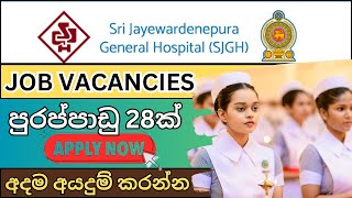 Job Vacancies 2024 I Jayawardanepura General Hospital 2024 I Jobs Sri Lanka [upl. by Luciano]