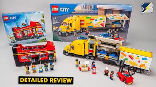 LEGO City 60440 Yellow Delivery Truck amp 60407 Red DoubleDecker Sightseeing Bus detailed review [upl. by Foskett]