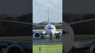 Luxair 737700 diverted to Manchester aviation shortvideo lux luxembourg luxair airlinevideos [upl. by Enelime]