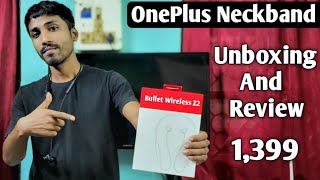 OnePlus Bullet z2 neckband unboxing and review in Hindi  Ultimate Bass Experience in ₹1599  ANC [upl. by Halyhs]