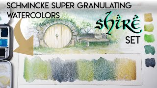 Schmincke Super Granulating Watercolours  SHIRE set review wcloseups and painting test [upl. by Towne]