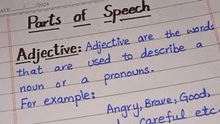 Parts of speechDefinitions Noun PronounAdverb Adjective Conjunction Preposition Interjection [upl. by Ymereg]