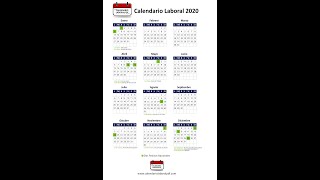 Calendario Laboral 2020  Días Festivos Nacionales para 2020 Todos los Puentes NO VAYAS A TRABAJAR [upl. by Cheyney844]