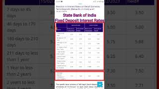 Sbi FD New Interest Rates  SBI Fixed Deposit Interest Rates  State Bank of India FD Interest Rates [upl. by Valentine]