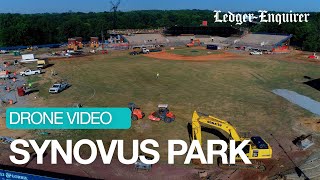 Sights amp Sounds Video update from Synovus Park construction project [upl. by Eleets]