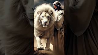 Jesus with the White Lion edit fe shorts jesus lion [upl. by Atnwahsal]