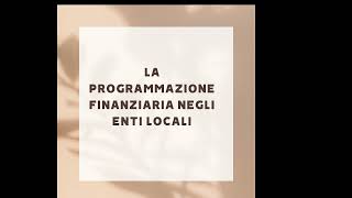 La programmazione negli enti locali linea temporale [upl. by Suinuj]