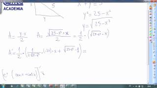 Optimizacion Triangulo rectangulo sabiendo hipotenusa Mat 2º Bach AINTE [upl. by Pazit]