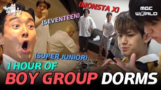 CC 1 Hour of BOY GROUP dorm life SEVENTEEN MONSTAX SUPERJUNIOR [upl. by Anaitak]